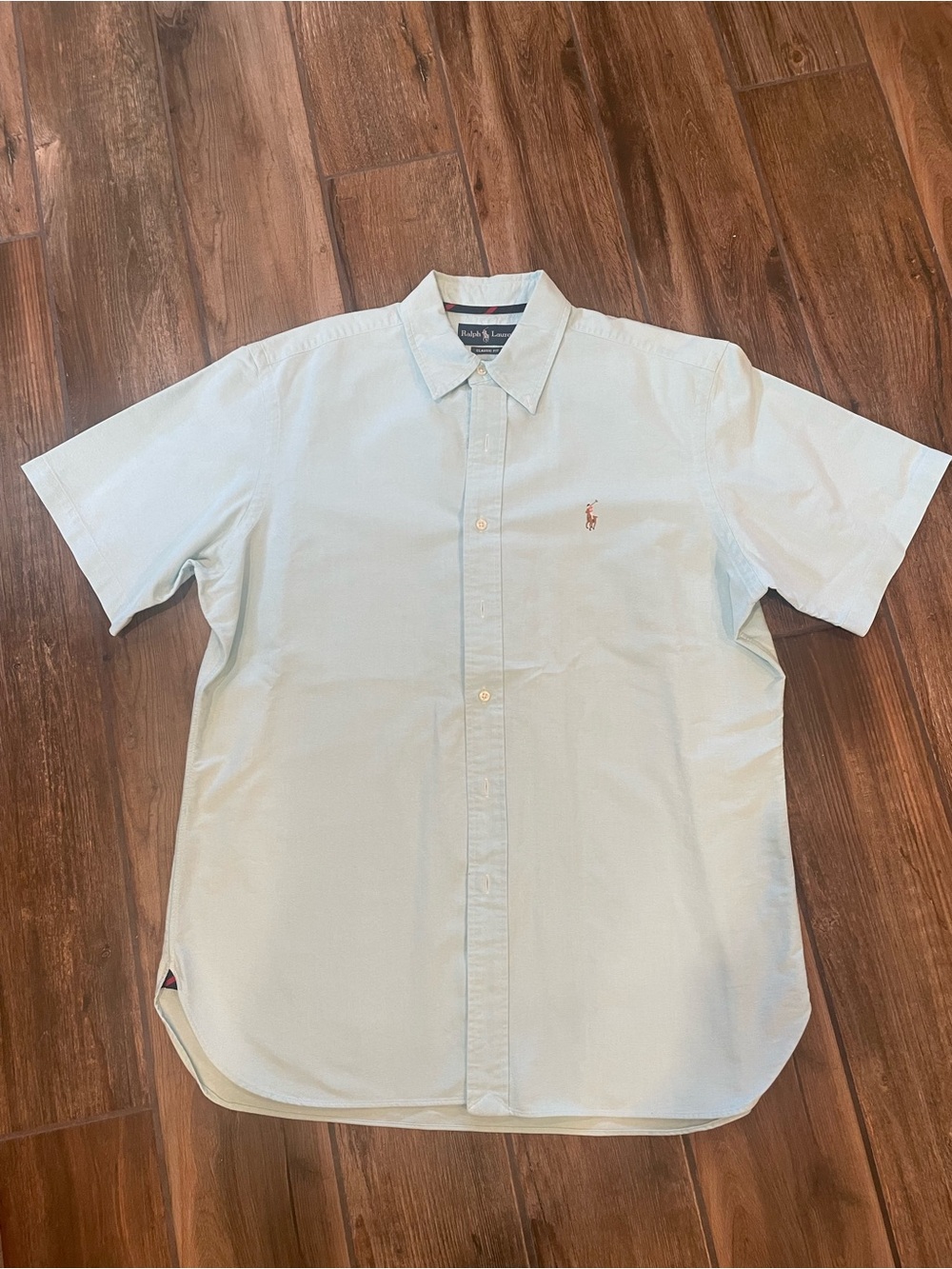 Ralph Lauren Pale Blue Short-Sleeve Button-Down Shirt